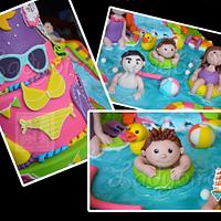 Pool party cake 