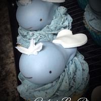 Whale Baby Shower Cupcakes