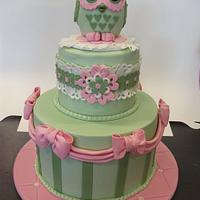 Pink and Sage baby shower cake 3 ways