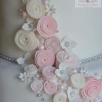 Swirl Rose Wedding cake