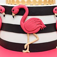 Flamingo Themed Cake and Cupcakes