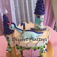 Castle Tower Cake With Dragon 