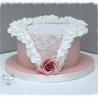 Vintage pink ruffles and lace