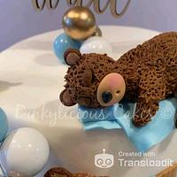 Bear baby shower cake