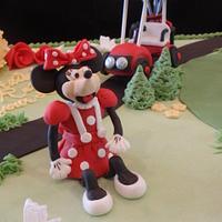 Minnie Mouse Golf Cart Cake topper