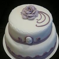 Violet and white elegant cake