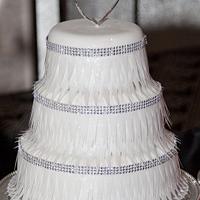 Feather-look Wedding Cake