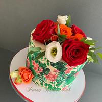 Tropical theme with roses