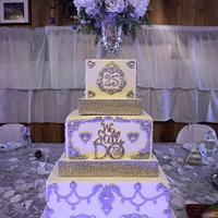 Square Tiered Bling Cake