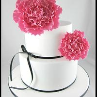 Large flower anniversary cake