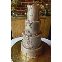 Antiqued Metallic wedding cake 