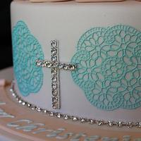 2 Tier Christening cake
