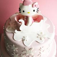 Hello Kitty Pink Christmas Cake