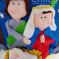 Angel Nativity Christmas Cake