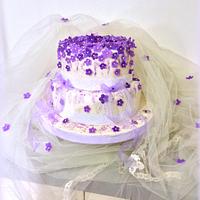 Purple blossom cake