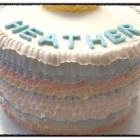 Pastlr ruffle birthday cake 