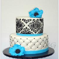 Blue, black and white birthday cake :)
