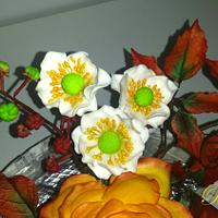 Golden Autumn sugar flowers decoration