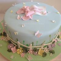 Butterfly Garden Cake
