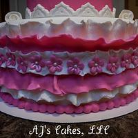 Pink and White Rose Cake