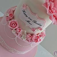 Pretty 21st Birthday Cake