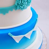 blue Ombre Cake for photo session