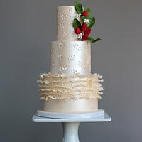 Eyelet Lace Wedding Cake