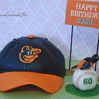 Orioles Baseball Cap Cake