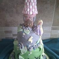 Rapunzel cake with edible tower!