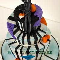 Topsy-Turvy Tim Burton cake for a 21st birthday