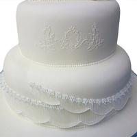 Church snow wedding cake 