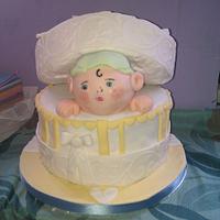 Baby Shower Hatbox Cake