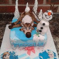 Olaf and Sven Frozen cake