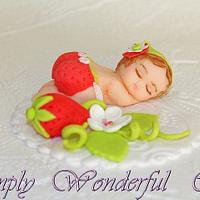 cake topper- strawberrie little girl