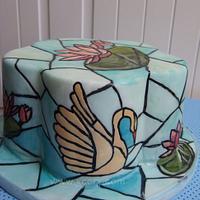 Hand painted stained glass effect cakes