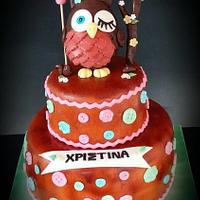 Owl and buttons Cake