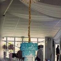 upside down chandelier cake