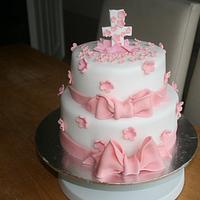 Baby Girl Christening Cake 