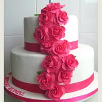 Pink roses 21st cake