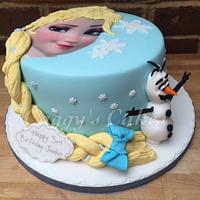 Frozen Elsa & Olaf cake