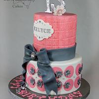 Pink and grey girlie cake