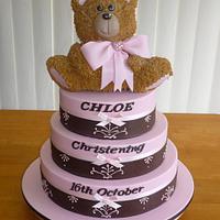 Chirstening cake with 3D Teddy bear