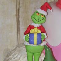 Topsy Turvy Grinch in Whoville Birthday Cake
