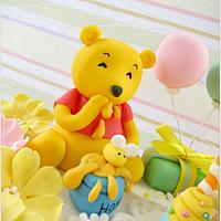 Pooh Bear picnic sugar figurines