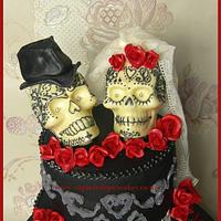 'Till Death ~ Gothic Skulls Wedding Cake