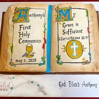 Antique Bible First Communion Cake