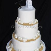 Beach wedding cake