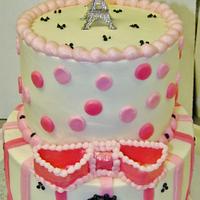 Pink Buttercream eiffel tower cake