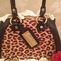 Leopard print handbag cake