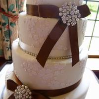 Vintage blossom wedding cake